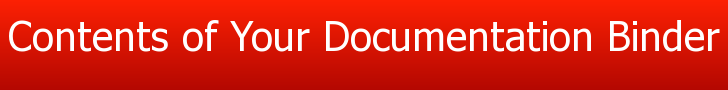 Contents of Your Documentation Binder